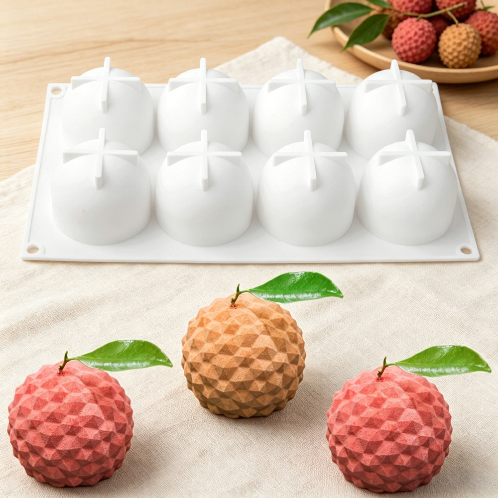 Soap Making Oven - 8‑Cavity Lychee Silicone Mold Chocolate Pudding