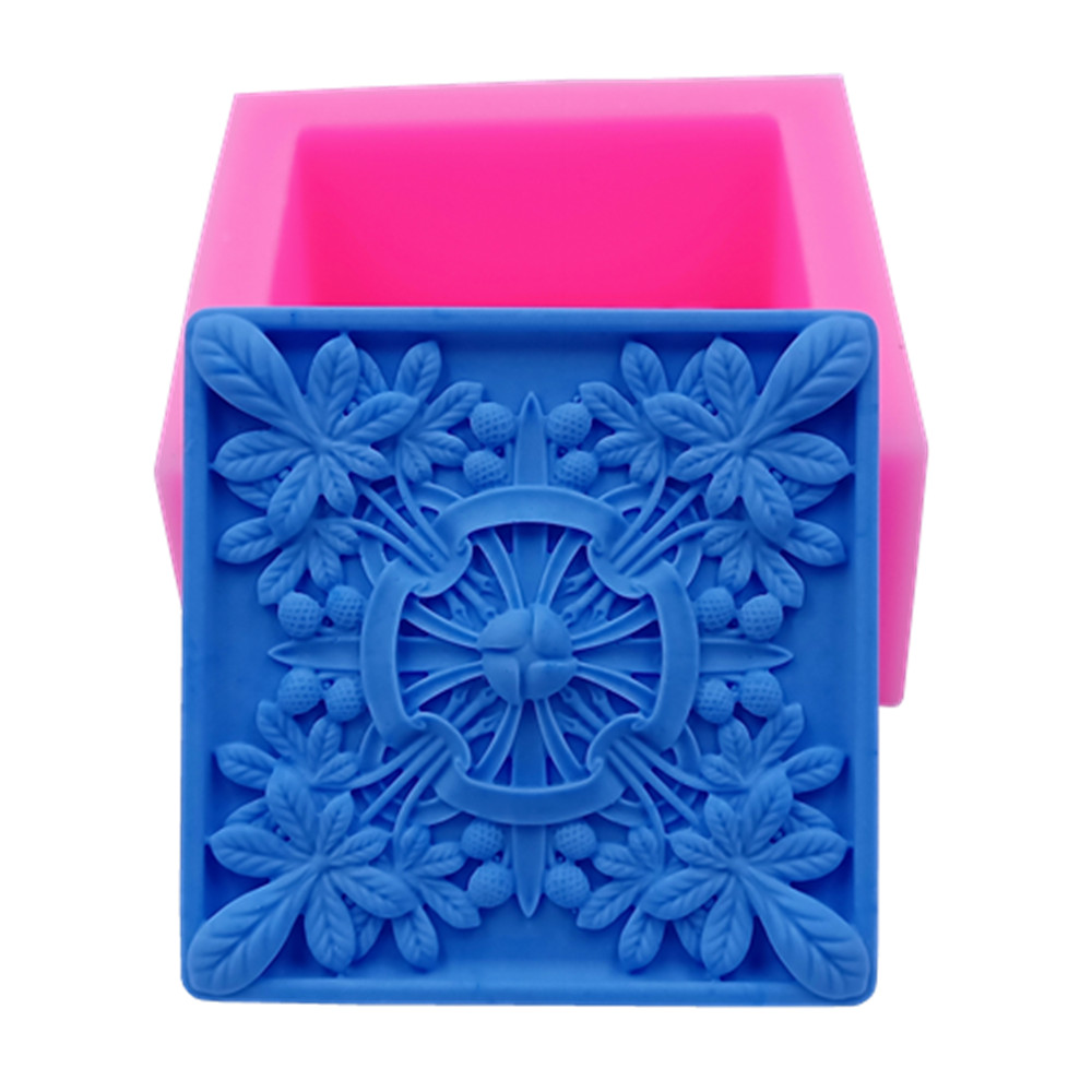 Soap Making Designs - Square Design Soap Molds Flower Silicone