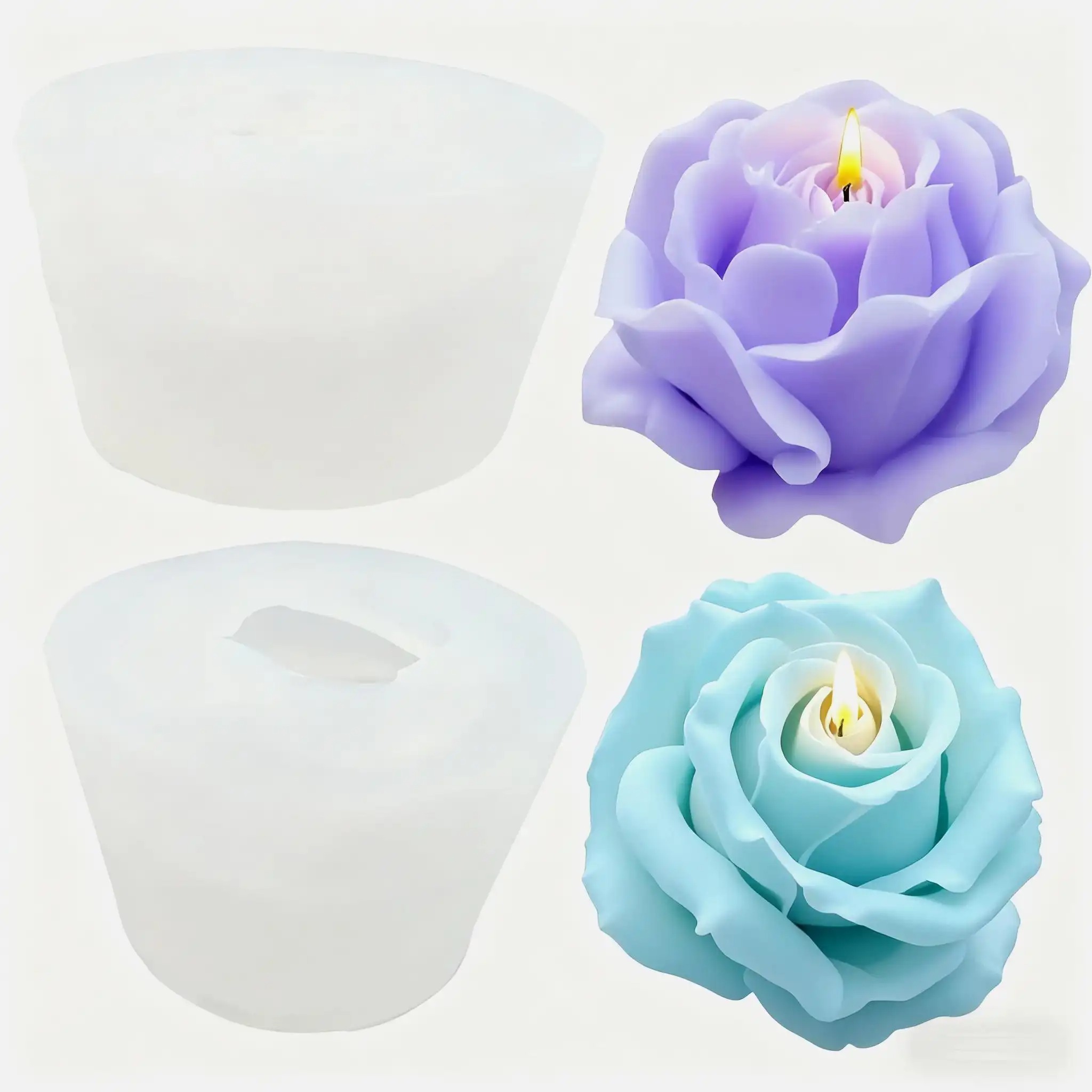2-Piece Romantic 3D Rose Silic - Soap Making Designs incelemesi ve fiyatı
