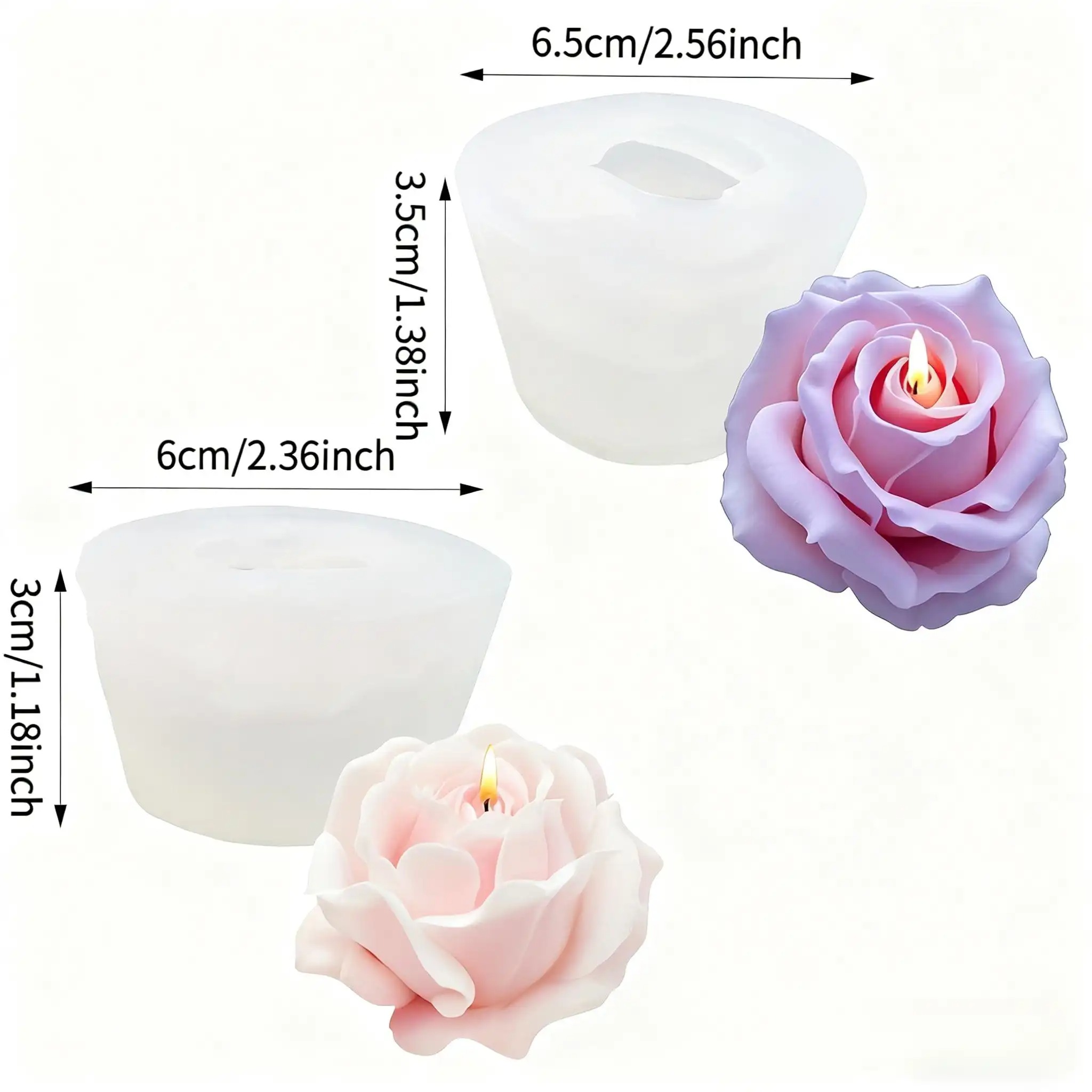 2-Piece Romantic 3D Rose Silic - Soap Making Designs incelemesi ve fiyatı