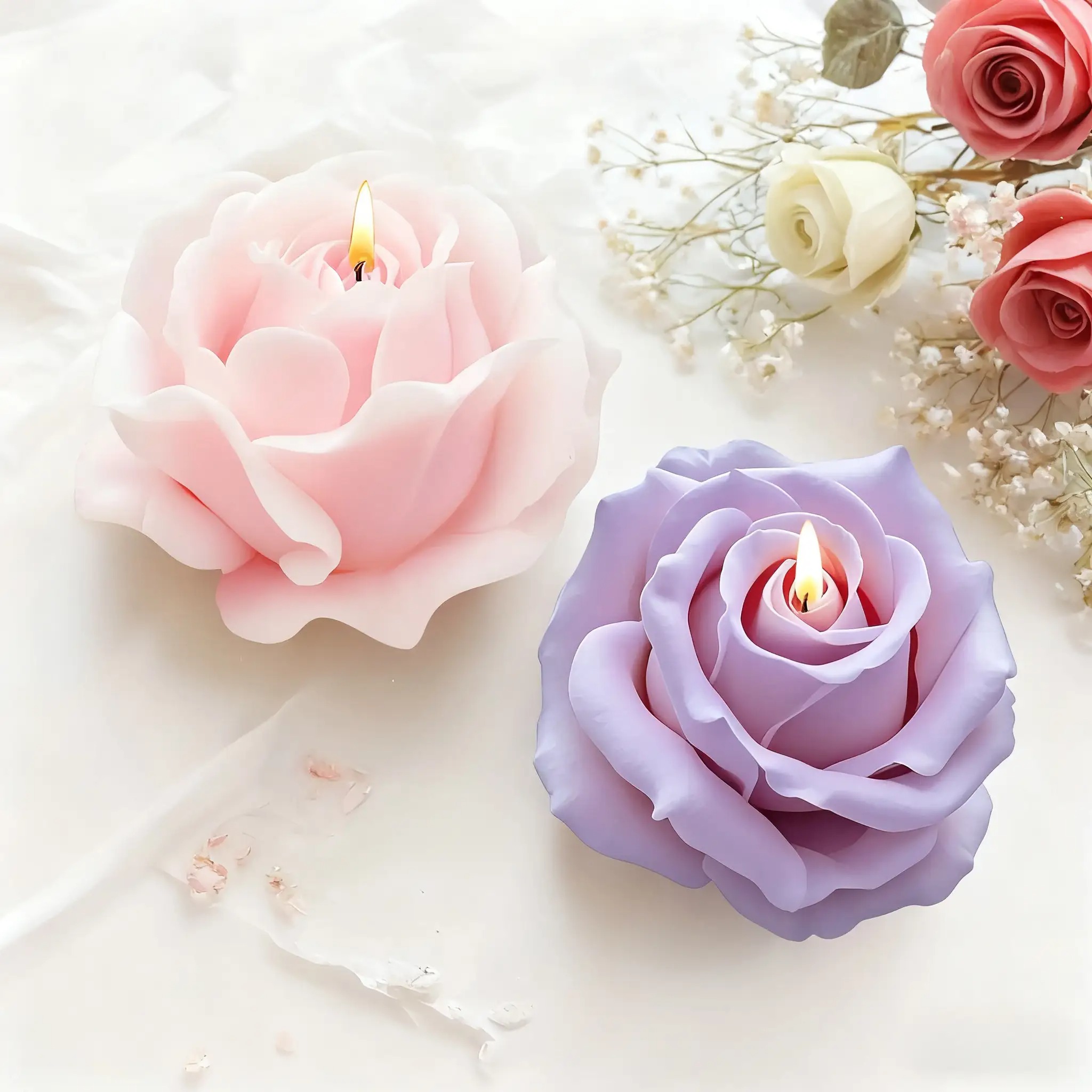 2-Piece Romantic 3D Rose Silic - Soap Making Designs incelemesi ve fiyatı