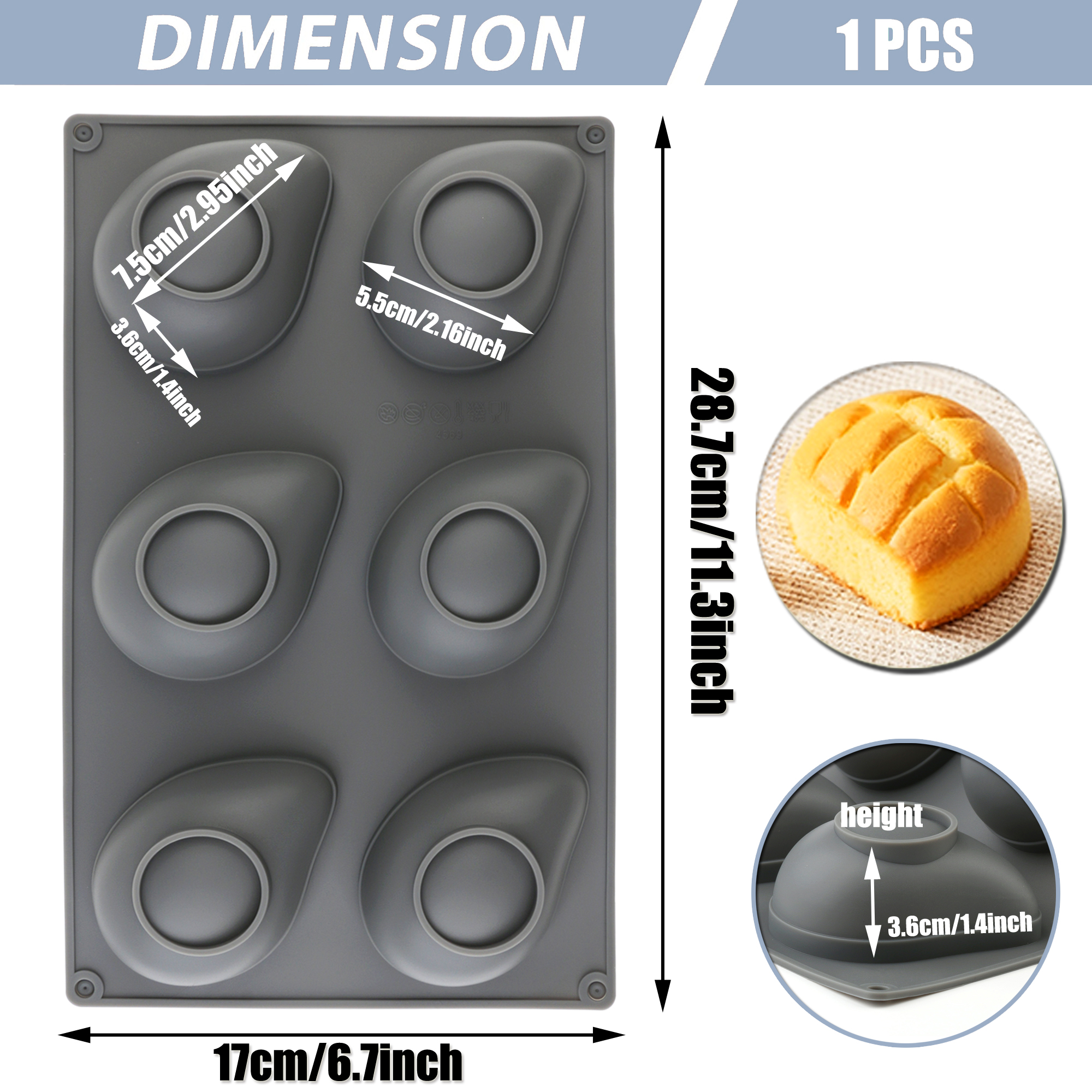 1pcs Gray Thick Silicone Mouss - Soap Making Items incelemesi ve fiyatı
