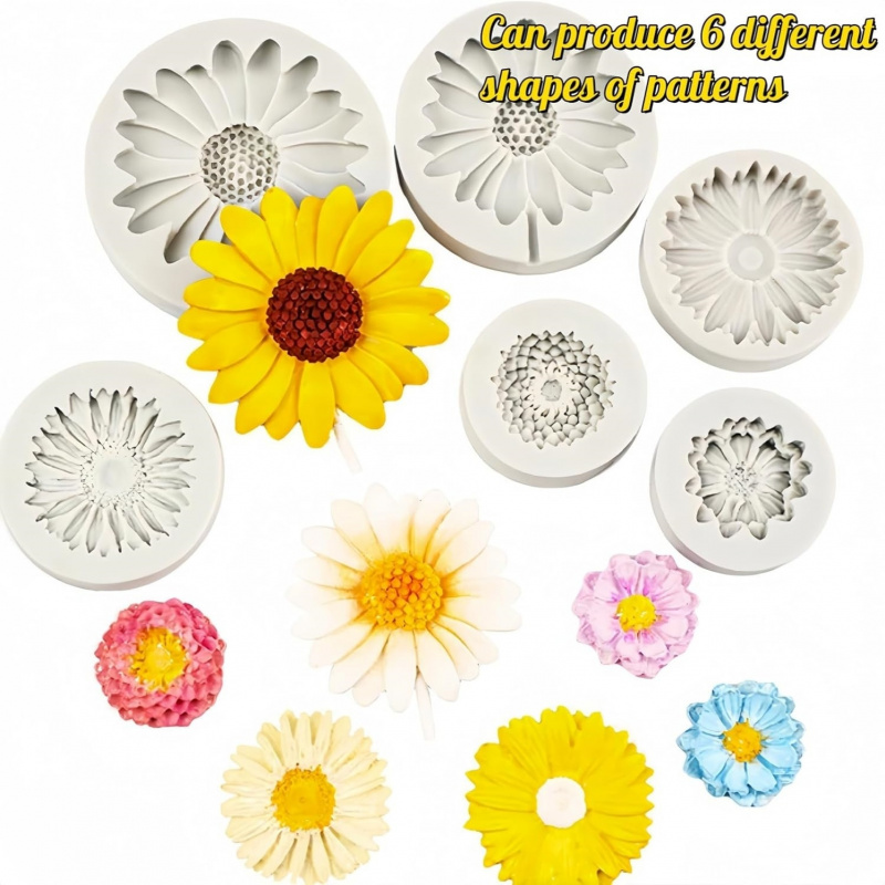 6 Pieces，Sunflower Daisy Silic - Soap Making Oven incelemesi ve fiyatı