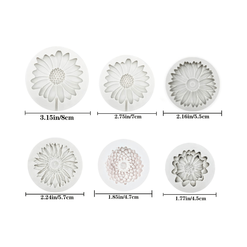 6 Pieces，Sunflower Daisy Silic - Soap Making Oven incelemesi ve fiyatı