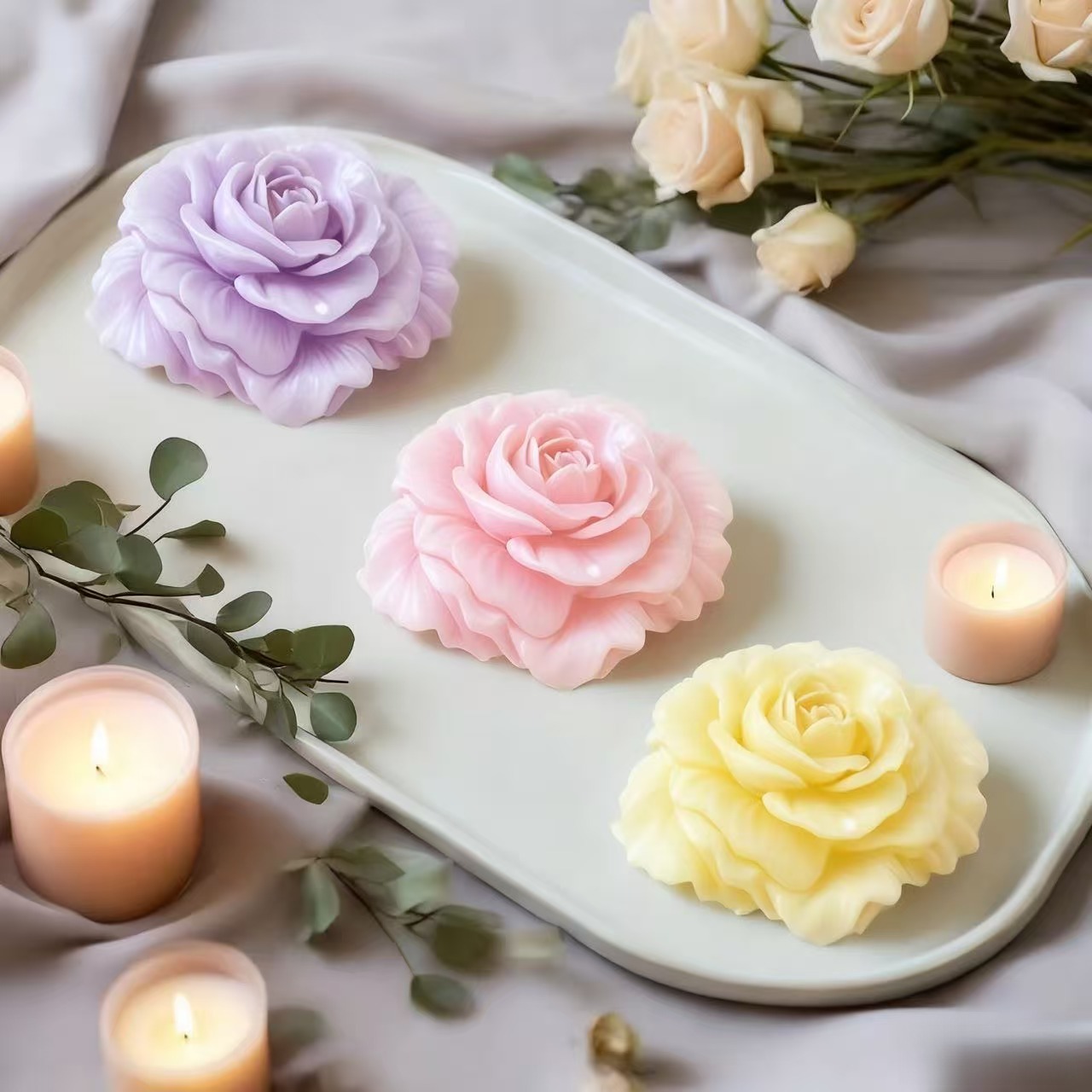 1 Piece 3D Romantic Rose Silic - Soap Making Designs incelemesi ve fiyatı