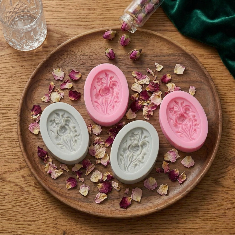 4 Silicone mold with flower sh - Soap Making Oven incelemesi ve fiyatı