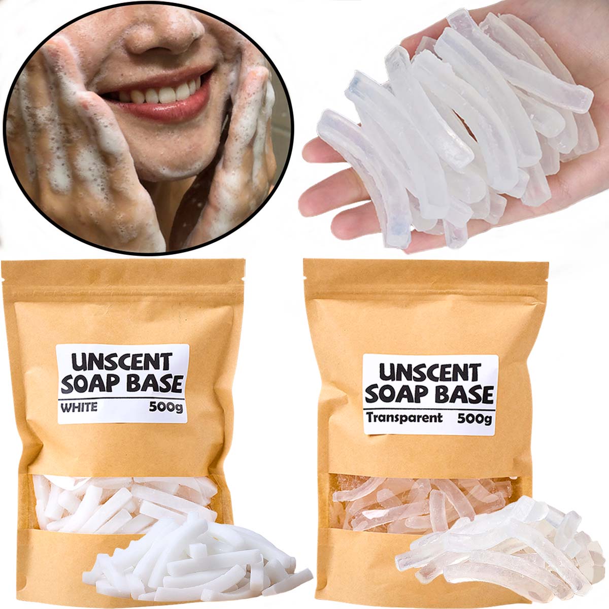 500g Transparent White Color S - Soap Making Raw Material incelemesi ve fiyatı